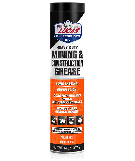 Lucas Oils LUS-10881-10 H D Minng & Construction Grease 10x1 14.0 OZ Cartridge