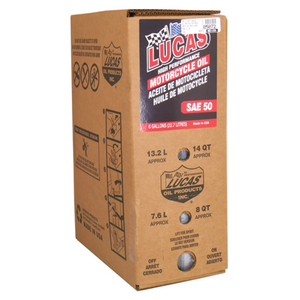 Lucas Oils LUS-18029 50 wt. Motorcycle Oil 1 6 Gallon Box
