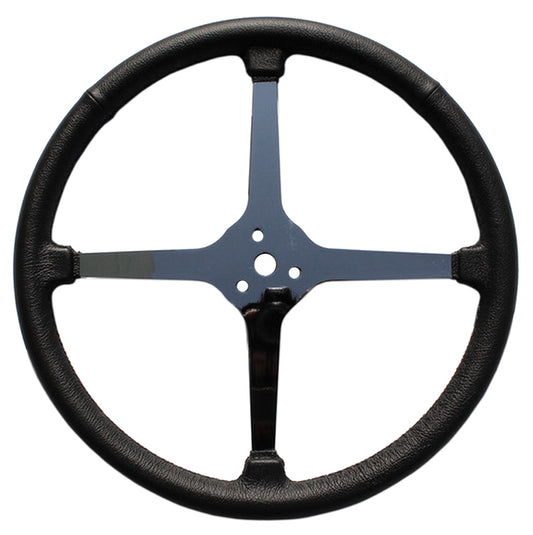 Lime Works LWD4SP15 15" Sprint Steering Wheel 4-Spoke Leather Wrapped w/ No Holes