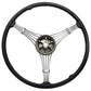 Lime Works LWD91A3600B 17" Banjo Steering Wheel 3-Spoke Black Rubber Grip w/ No Horn Button