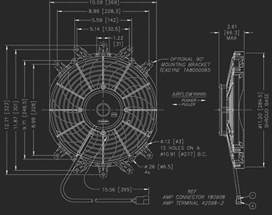 Maradyne MARM103K Champion 10" Electric Radiator Fan Push/Pull 950Cfm@7.9 Amp