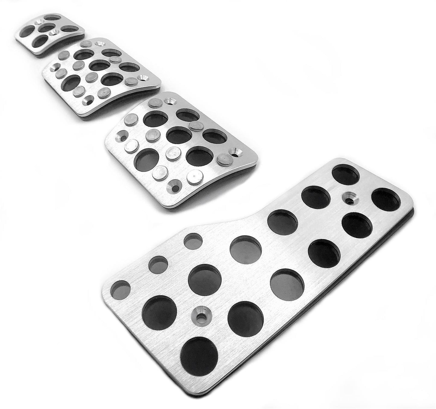 Modo Innovations MDO-MI110 Chev Pontiac Pedal Pads Gas/Brake/Clutch/Emergency Brake Pedal Natural/Black Aluminum