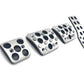Modo Innovations MDO-MI110 Chev Pontiac Pedal Pads Gas/Brake/Clutch/Emergency Brake Pedal Natural/Black Aluminum