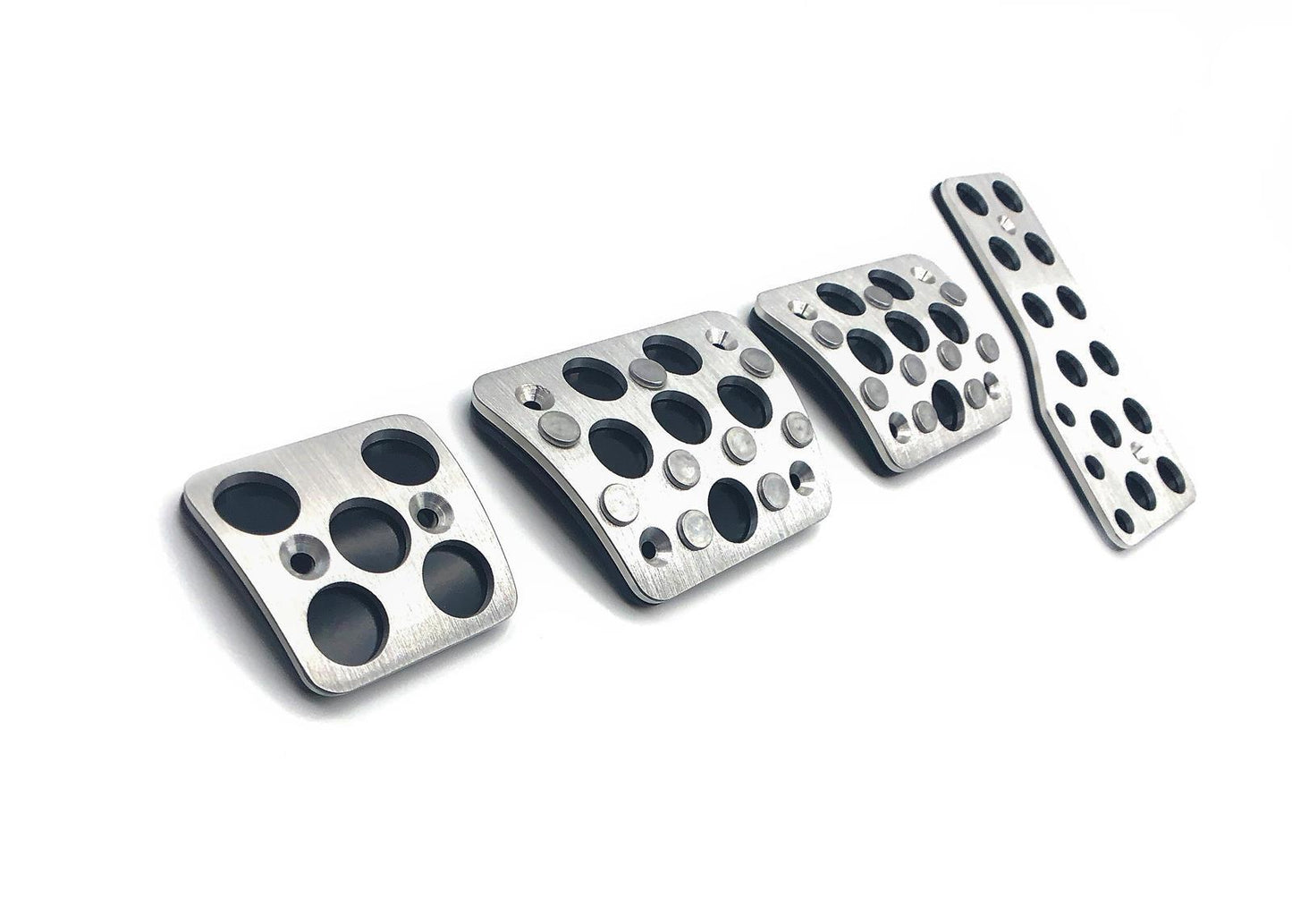 Modo Innovations MDO-MI110 Chev Pontiac Pedal Pads Gas/Brake/Clutch/Emergency Brake Pedal Natural/Black Aluminum