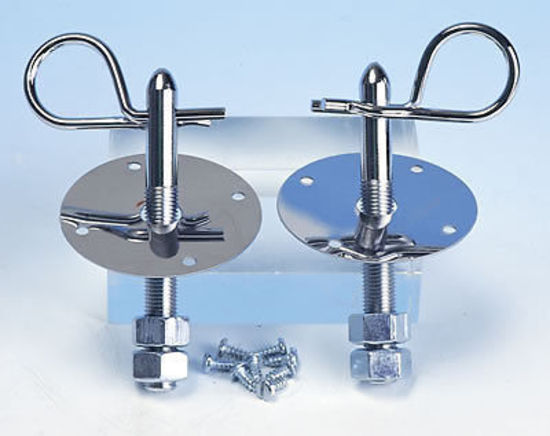 Mr Gasket MG1016 Chrome Hood Pin Kit 7/16" Stud 4" Long Incl Scuff Plates