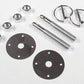 Mr Gasket MG1018 Chrome Nascar Hood Pin Set w/ Scuff Plates & Torsion Pins