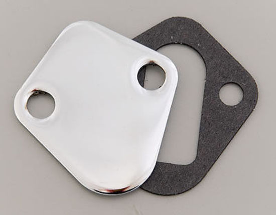 Mr Gasket MG1516 Chrome Fuel Pump Block Off Plate & Gasket Suit Chev Bb V8