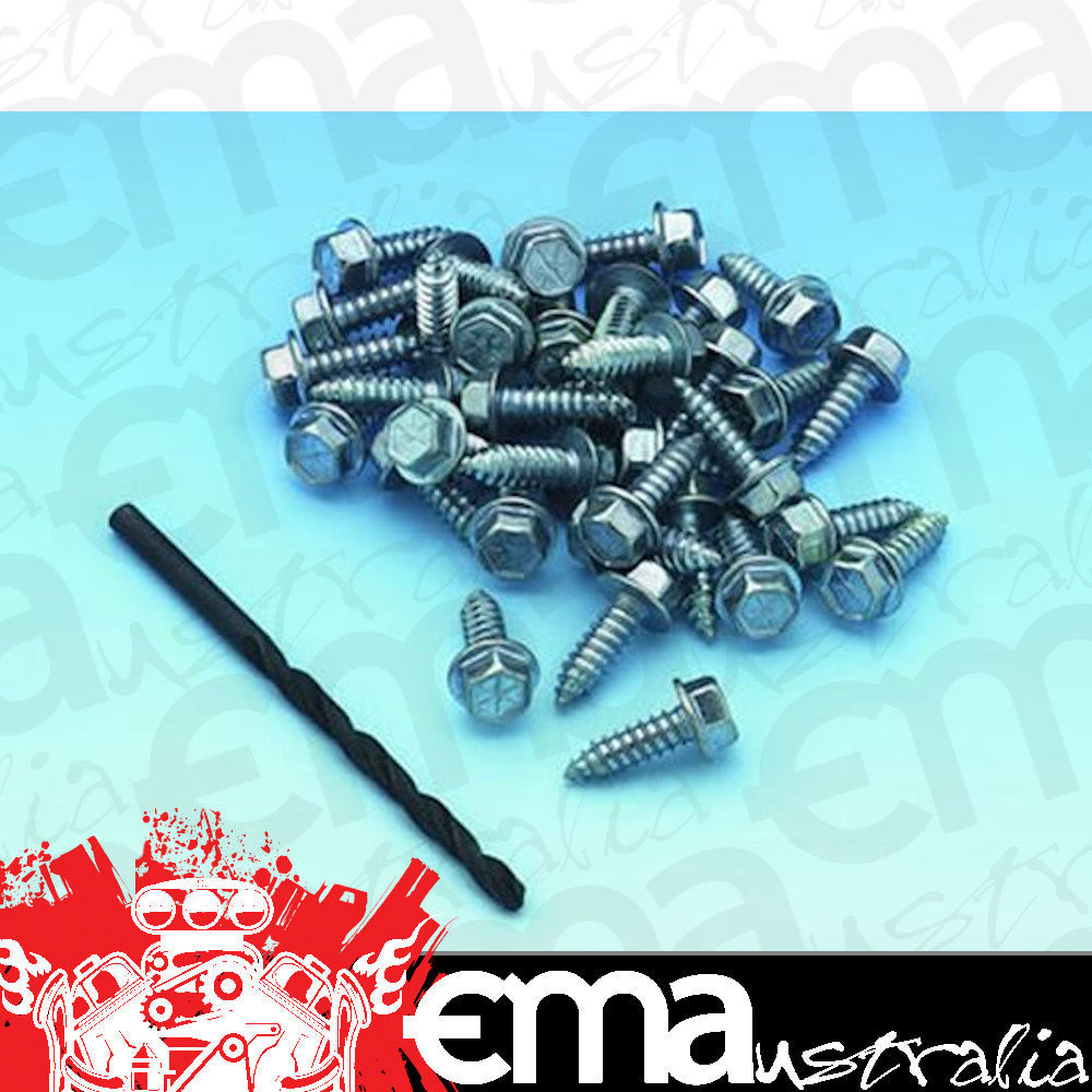 Mr Gasket MG4318 Mr. Gasket Tire Screw Kits .250" Diameter X .750" Long w/ 3/16" Drill Bit (Set Of 35)