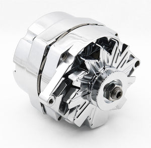 Mr Gasket MG5122 80 Amp Chrome Alternator Gm Delco Single V Int. Reg