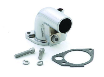 Mr Gasket | MG9713 | Ford 302 351W 1979-90 Chrome Steel 90? Thermostat Housing Chrome