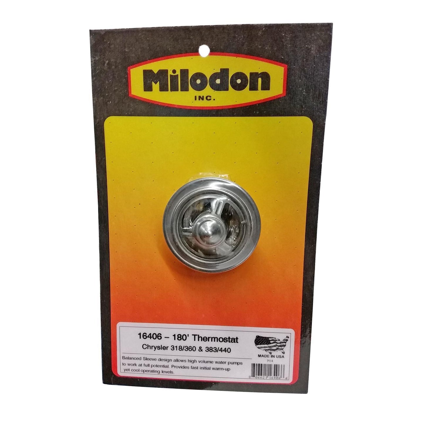 Milodon MIL16406 Thermostat 180 Degree High Flow