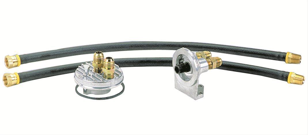 Milodon MIL21570 Single Oil Filter Relocation Kit Chev 24" Hoses
