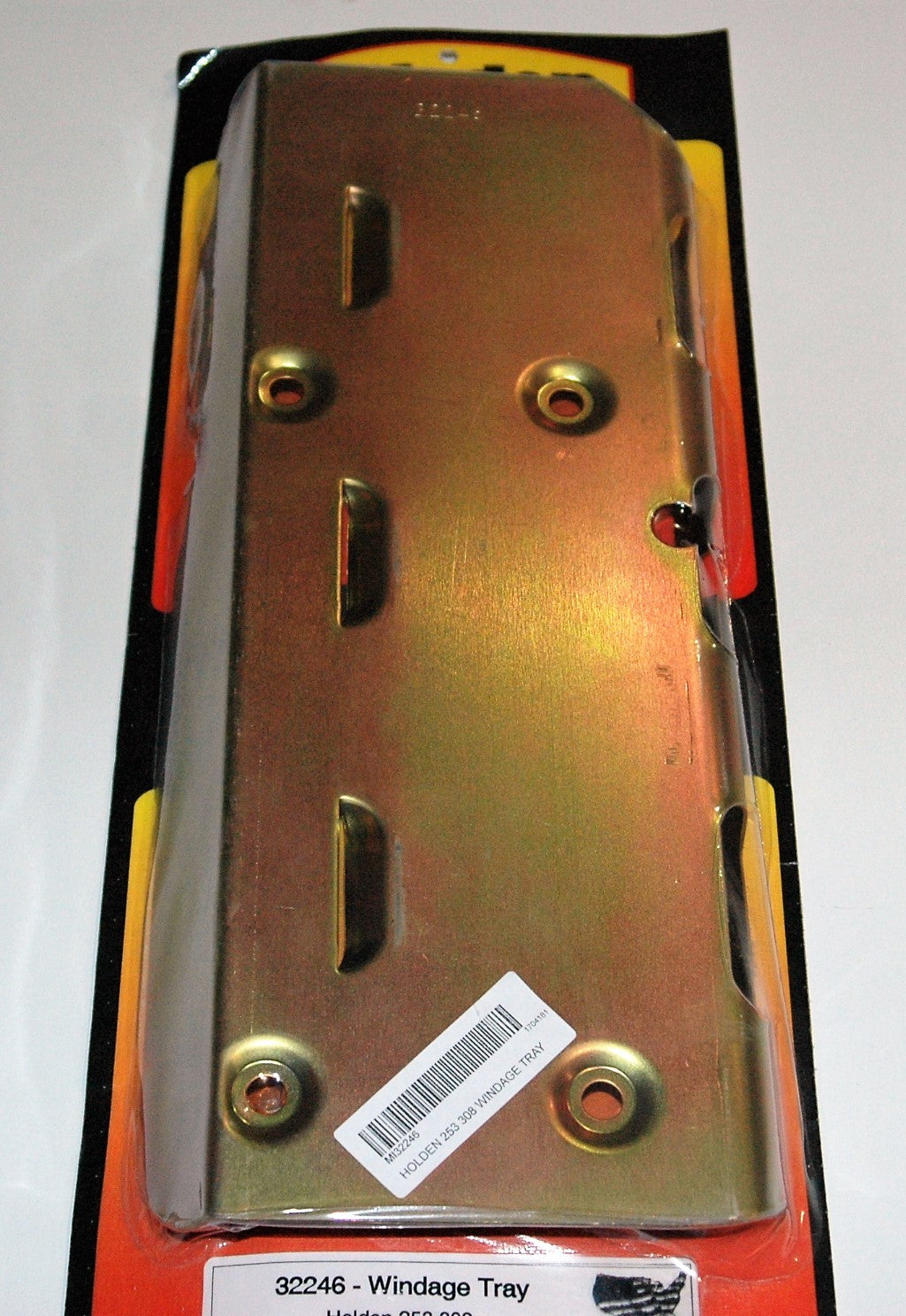 Milodon MIL32246 Louvered Windage Tray Gold Iridite Rear Sump Holden 253-308Ci V8