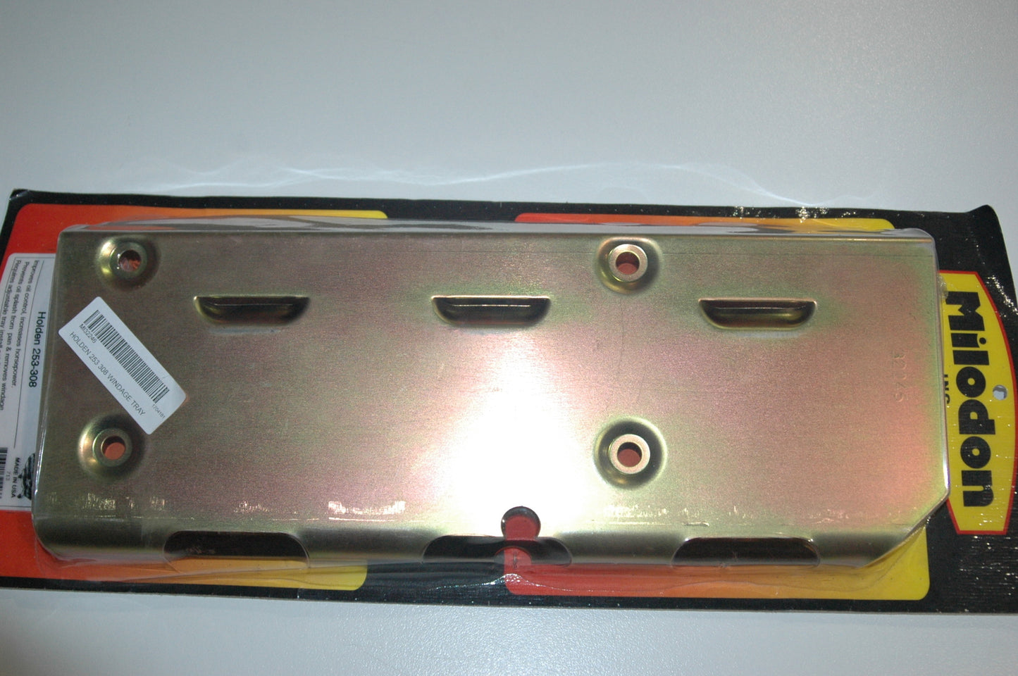 Milodon MIL32246 Louvered Windage Tray Gold Iridite Rear Sump Holden 253-308Ci V8