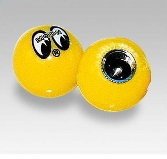 Mooneyes MNAA111MN Yellow Moon Balls Air Valve Caps 1 (pair)