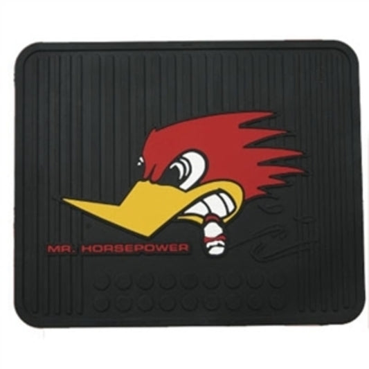 Mooneyes MNCSC38 Utility Rubber Floor Mat Clay Smith w/ Woodpecker Logo (each)