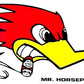 Mooneyes MNCSD18R Clay Smith "Mr Horsepower" Sticker Large w/ Woodpecker Logo 6.5" H x 11" W R/H