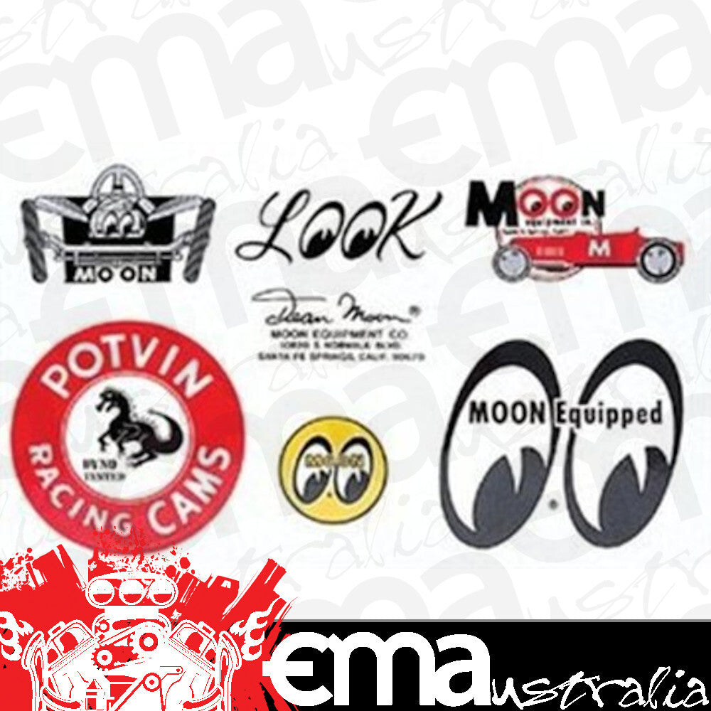 Mooneyes MNDM002 Sticker Sheet 6 Stickers Assortment 10-1/4" x 6-1/4"