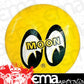 Mooneyes MNMG015 Antenna Ball Yellow w/ Moon Logo