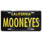 Mooneyes MNMG081BK California Metal License Plate Black w/Yellow