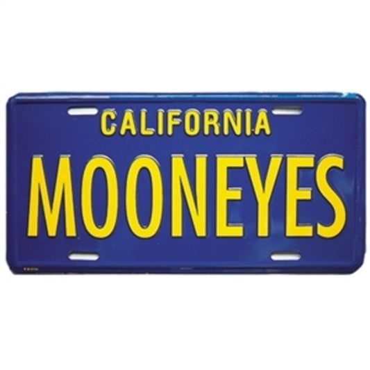 Mooneyes MNMG081BL Metal License Plate Blue w/ Yellow Name