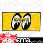 Mooneyes MNMG108 Moon Metal License Plate Mooneye Logo Yellow