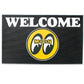 Mooneyes MNMP079BK Welcome Rubber Floor Mat Black w/ Yellow Moon Logo