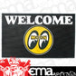 Mooneyes MNMP079BK Welcome Rubber Floor Mat Black w/ Yellow Moon Logo