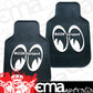Mooneyes MNMP080BK Rubber Floor Mats Black Moon Equipped Logo (pair)