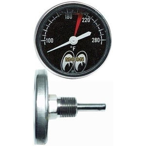 Mooneyes MNMPG109LF 2-1/4" Water Temp Gauge 100-280¡ F Black Face Liquid Filled Direct Mount