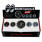 Mooneyes MNMPG35005 5 Black Gauge Set 3-3/8" Speedo 4 x 2" Accessories Gauges