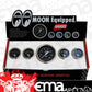 Mooneyes MNMPG35005 5 Black Gauge Set 3-3/8" Speedo 4 x 2" Accessories Gauges