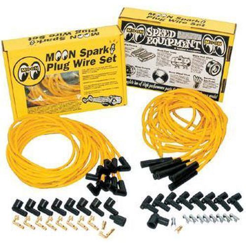 Mooneyes MNMPTA2442 Yellow Universal Lead Set 90¡ Spark Plug w/ STD or HEI Dis