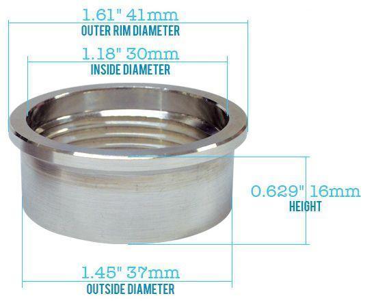 Mooneyes MNMPx607-2S Steel Weld On Bung for Chopper Tanks 1.18"Id x 0.629"H