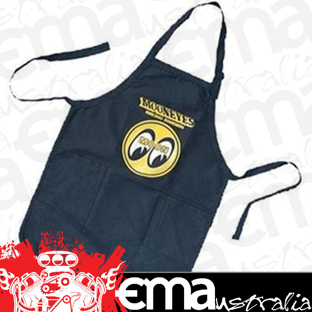 Mooneyes MNOM022 Black Work Apron w/ Moon Racing Division Logo