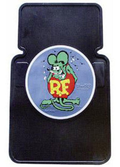 Mooneyes MNRA210 Rubber Floor Mats Black w/ Rat Fink Logo