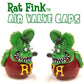 Mooneyes MNRAF280GR - Rat Fink Tyre Air Valve Stem Caps - Green (pair) 2 -