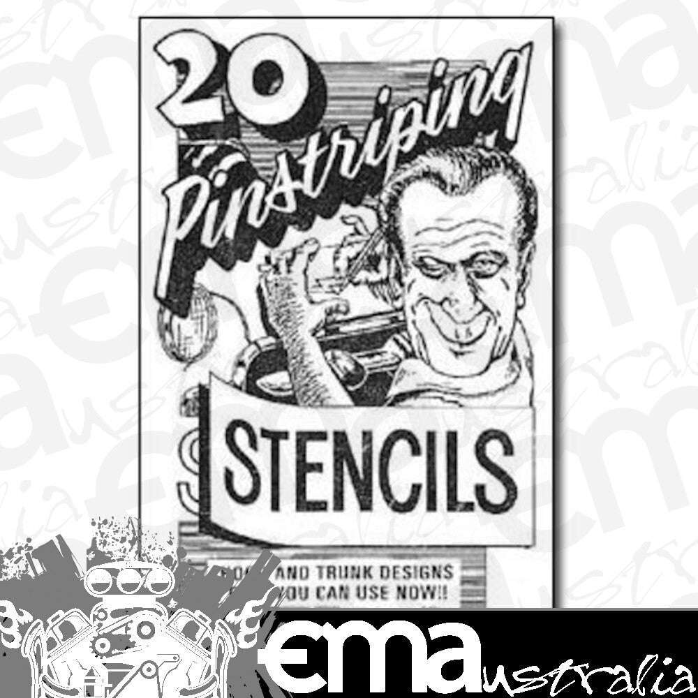 Mooneyes MNRB02BKPS 20 Pinstriping Stencils By Ed Roth