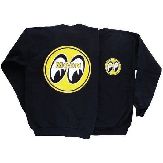 Mooneyes MNSM060 Sweatshirt/Jumper Black w/ Yellow Moon Logo