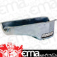 Moroso MO20212 Notched Rear Sump Oil Pan; Blocks w/1 Pc. Rear Main Seal; Notched Sump Clears Steering Linkage w/O Power Steering; 6 Quart; Clear Zinc
