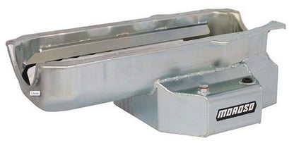 Moroso MO21318 Wet Sump Oil Pan Steel 7-1/8" Deep 6.6L (Suit SB Chev 1980-85 R/H Dipstick 2-Piece Main & Dart Shp Block)
