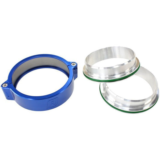 Aeroflow AF25-5000BL 5" Billet Intercooler Quick Connect Clamp Blue Finish