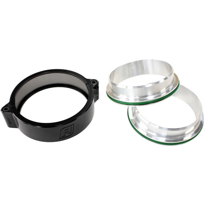 Aeroflow AF25-5000BLK 5" Billet Intercooler Quick Connect Clamp Black Finish