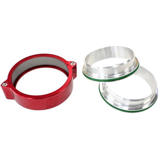 Aeroflow AF25-5000R 5" Billet Intercooler Quick Connect Clamp Red Finish