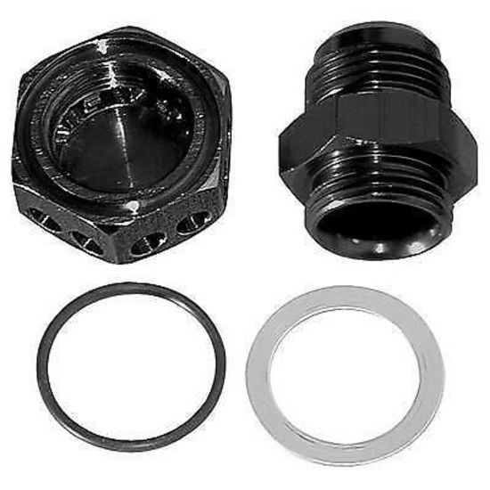 Moroso MO22635 Vacuum Pump Fitting Positive Seal Vented -12An O-Ring Seal Black