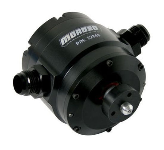 Moroso MO22840 Enhanced Design 3-Vane Vacuum Pump-12An Fitting Black Anodised