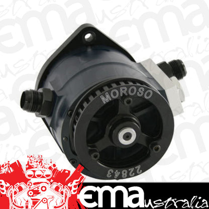 Moroso MO22843 Large Style 4-Vane Vacuum Pump (with 16 Tooth Pulley & Dual Line Manifold)