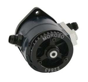 Moroso MO22843 Large Style 4-Vane Vacuum Pump (with 16 Tooth Pulley & Dual Line Manifold)