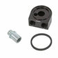 Moroso MO23694 Oil Filter Adapter Sandwich Aluminium Black Anodized 13/16-16 In. Thread -10 An O-Ring Inlet/Outlet (each)