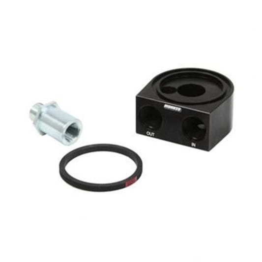 Moroso MO23695 Oil Filter Adapter Sandwich Aluminium Black Anodized 18Mm X 1.5 Thread -10 An O-Ring Inlet/Outlet (each)